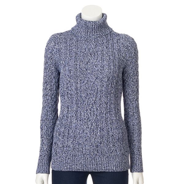 Womens Croft And Barrow® Cable Knit Turtleneck Sweater