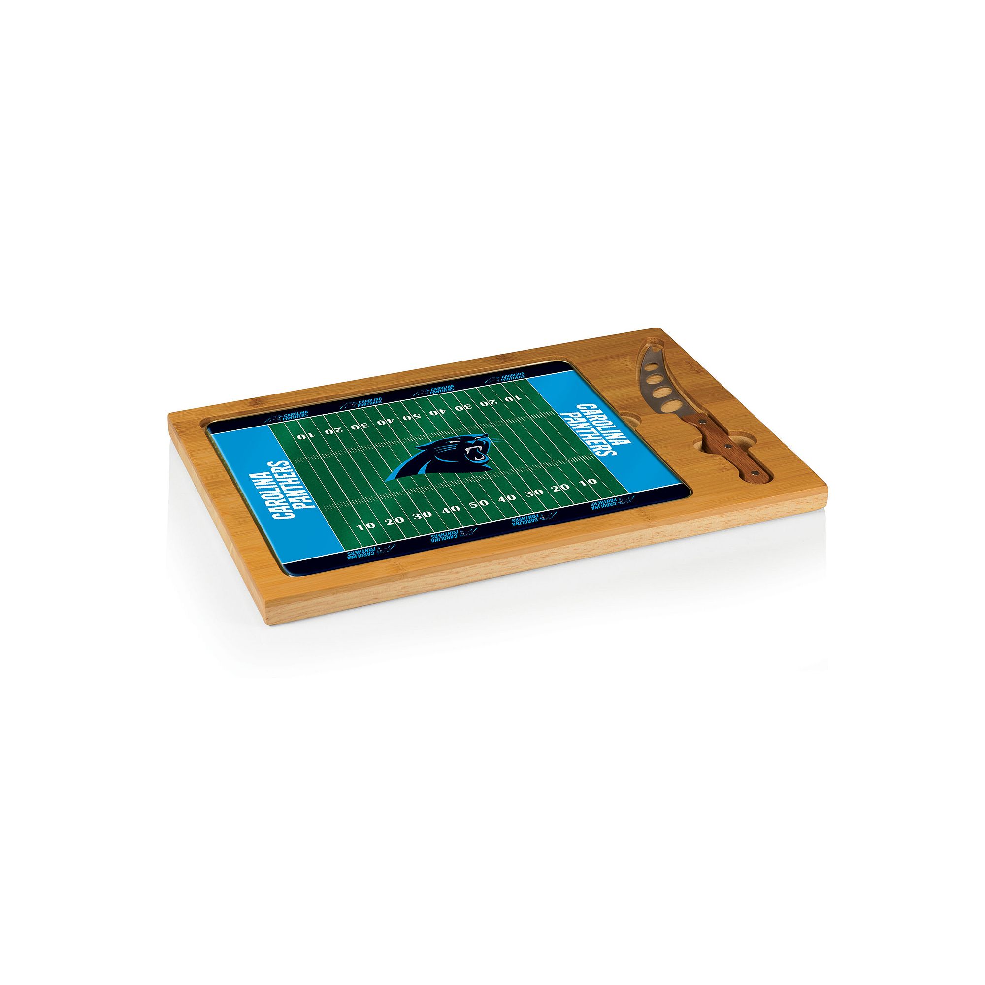 Picnic Time Carolina Panthers Cutting Board Serving Tray, Brown