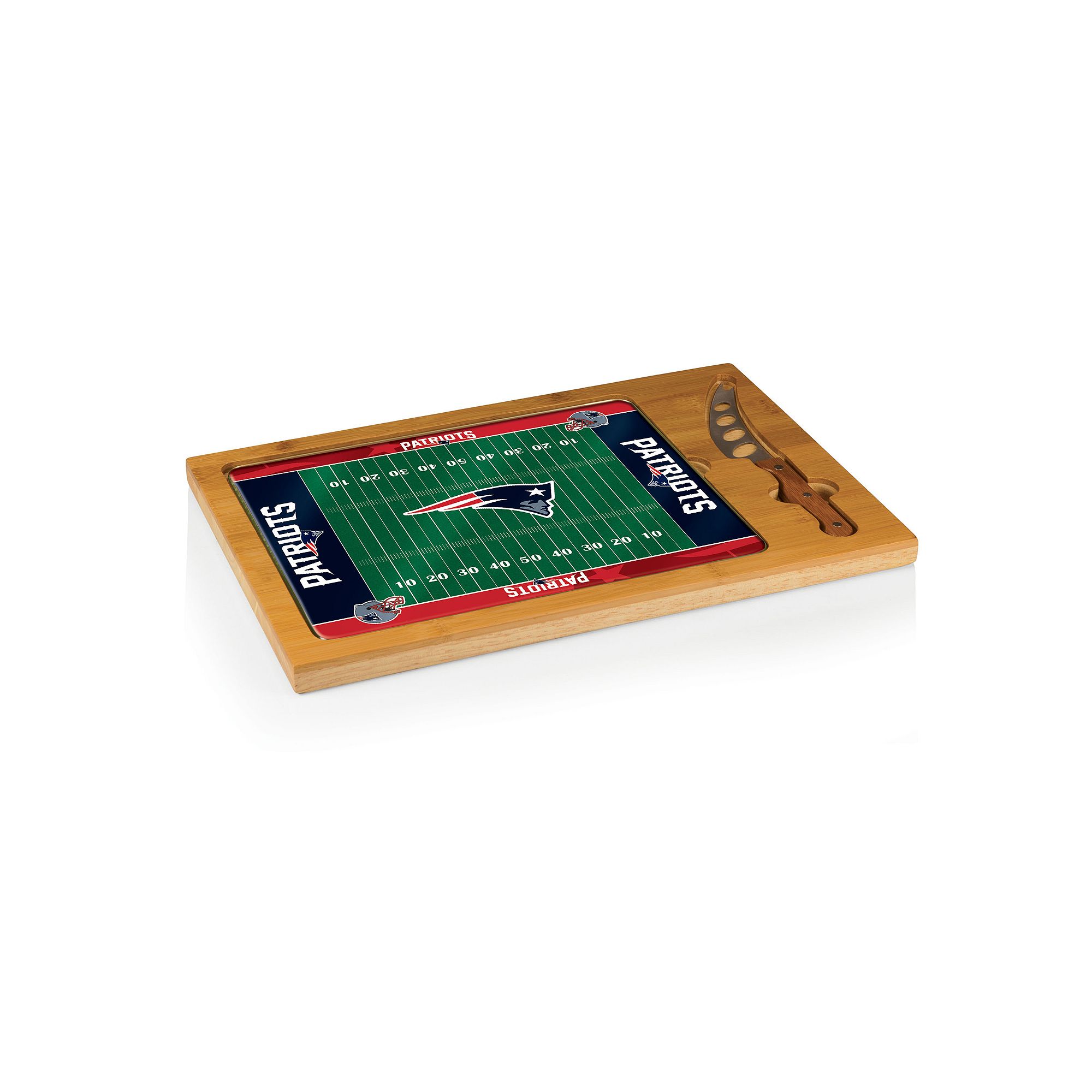 Picnic Time New England Patriots Cutting Board Serving Tray, Brown
