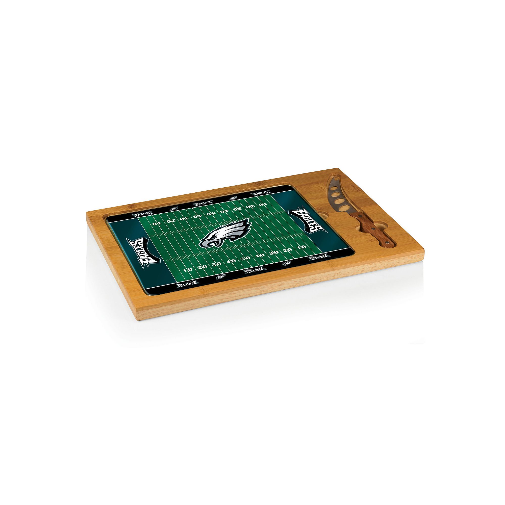 Picnic Time Philadelphia Eagles Cutting Board Serving Tray, Brown