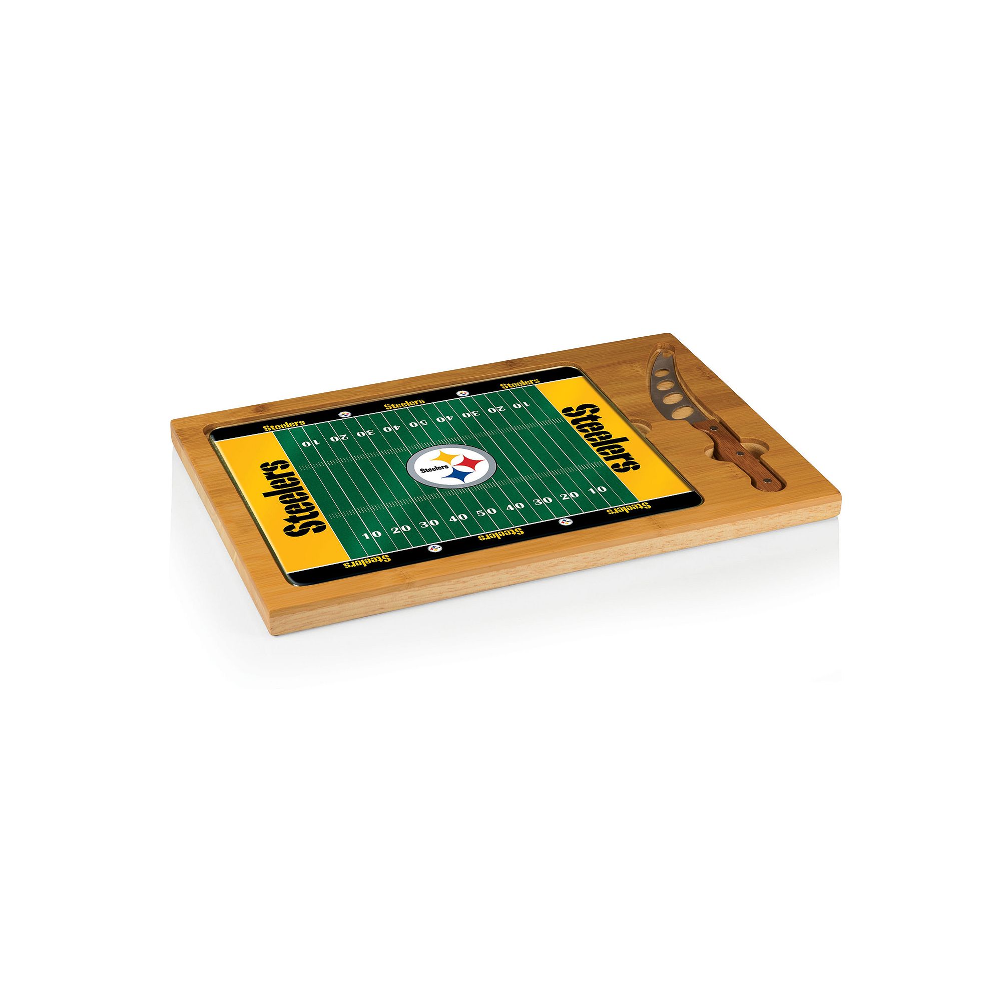 Picnic Time Pittsburgh Steelers Cutting Board Serving Tray, Brown
