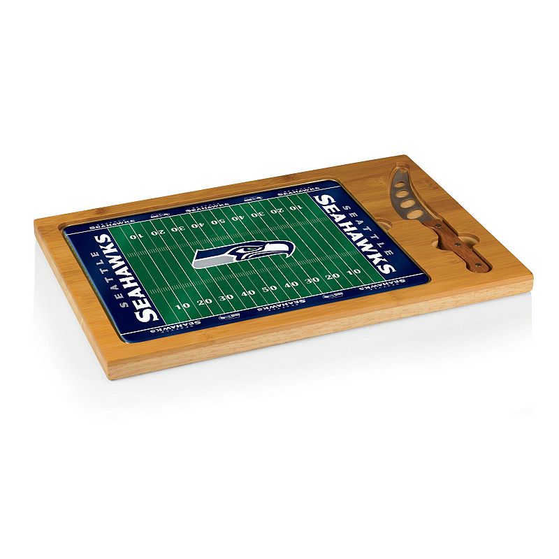 Picnic Time Seattle Seahawks Cutting Board Serving Tray, Brown