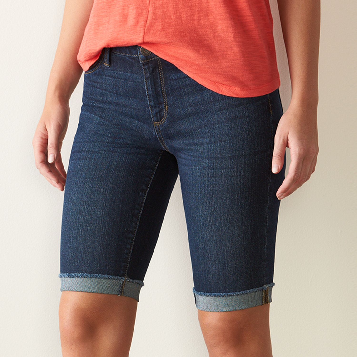 women's bermuda denim shorts