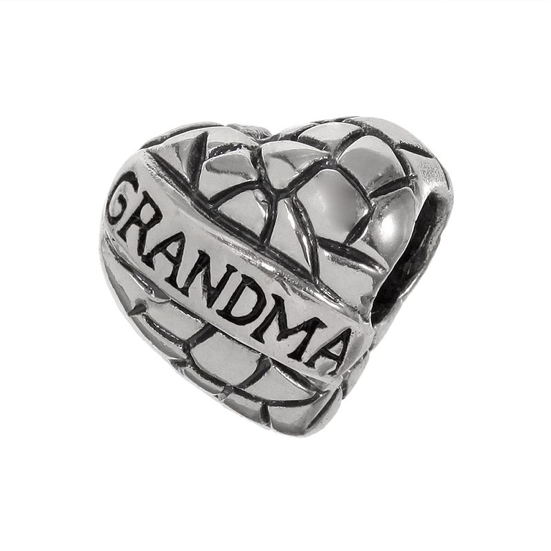 Individuality Beads Sterling Silver Grandma Heart Bead, Womens