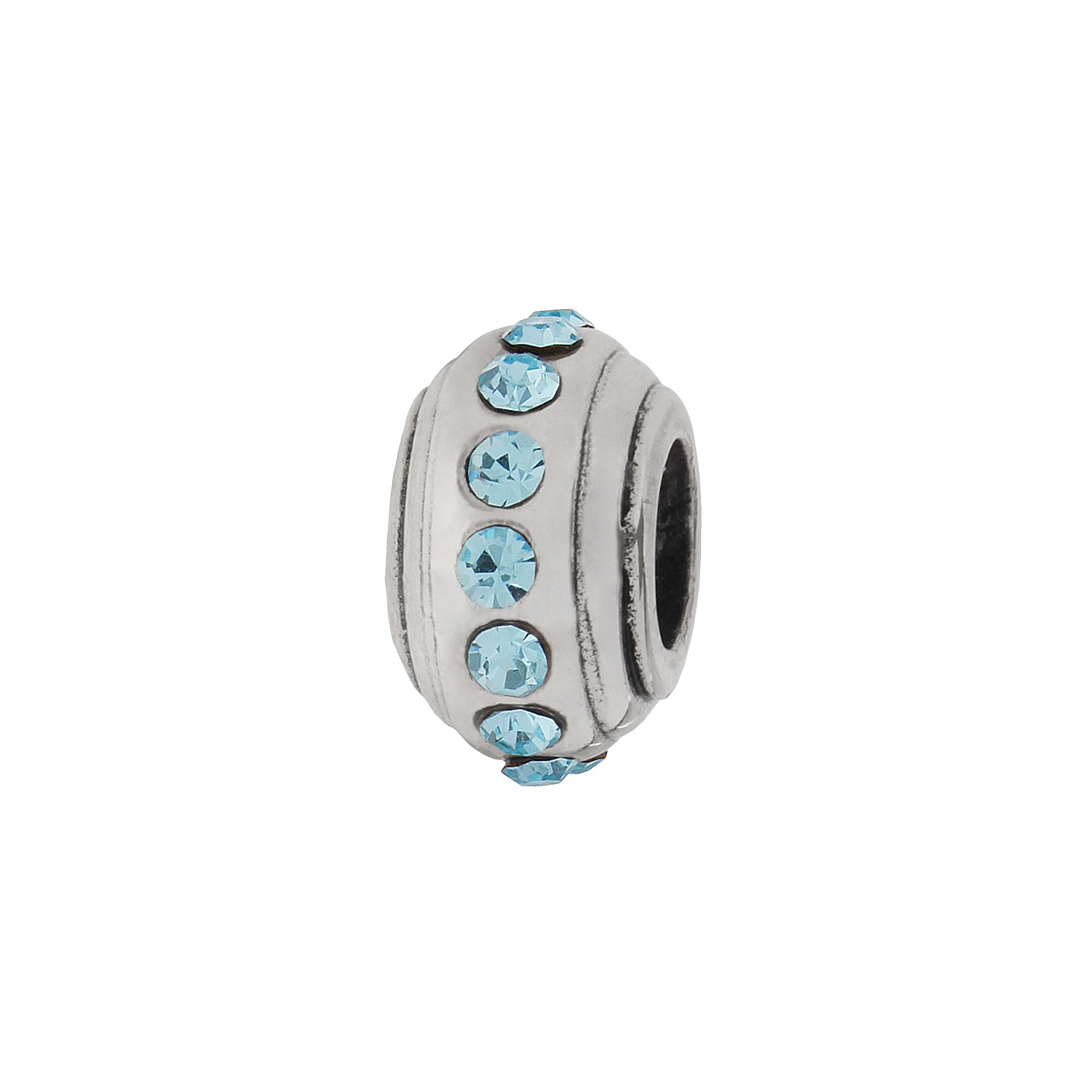 Individuality Beads Crystal Sterling Silver Stopper Bead, Womens, Blue
