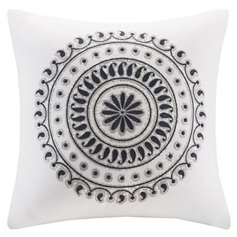 INK+IVY Fleur Embroidered Square Throw Pillow