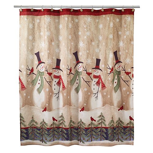 Avanti Tall Snowman Shower Curtain