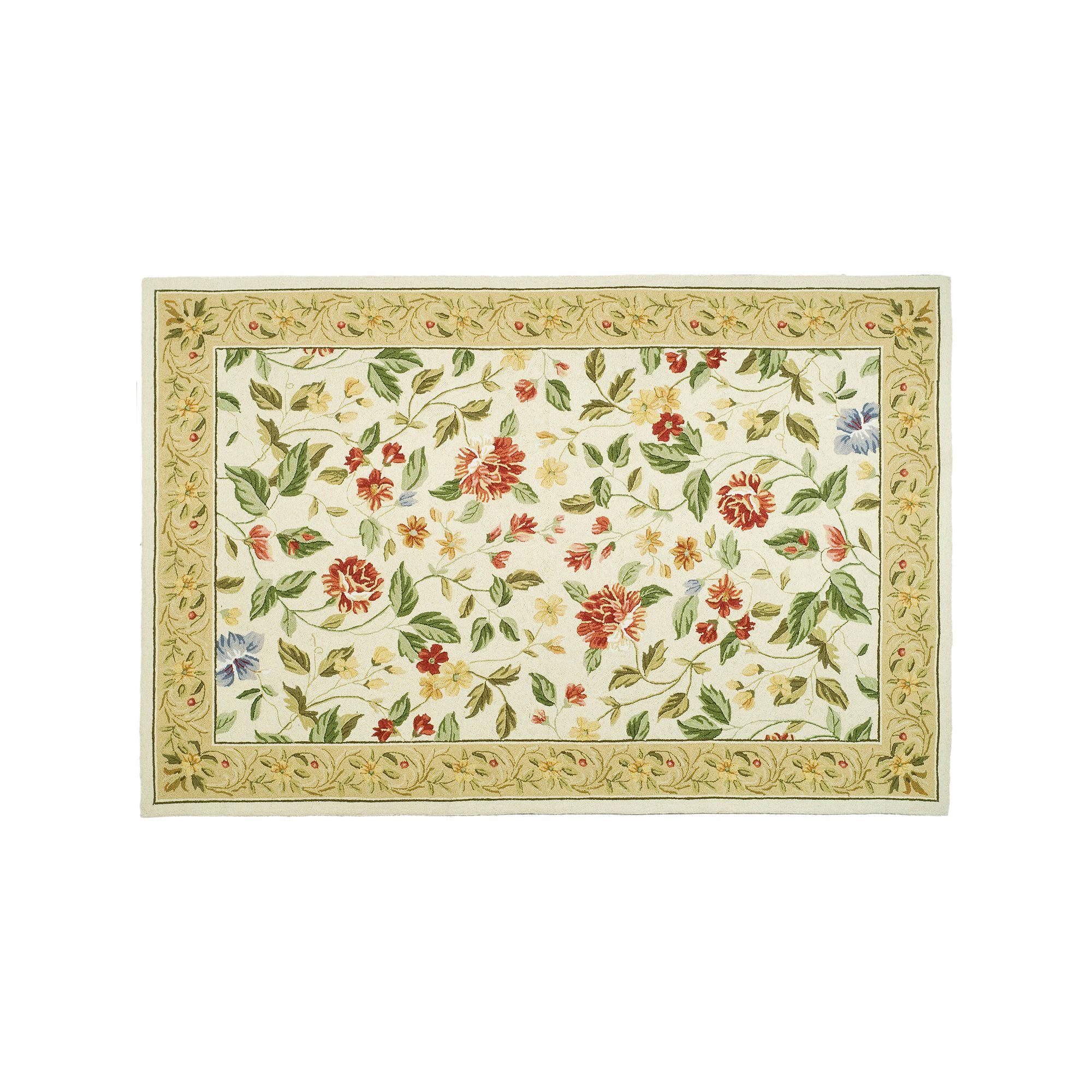 Safavieh Chelsea Flora Hand Hooked Wool Rug, Ivory Beige