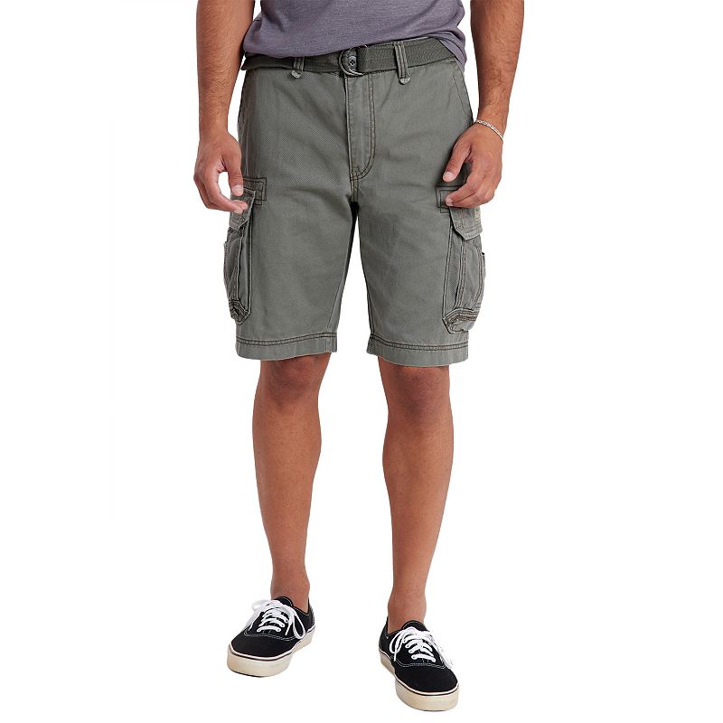 Men's UNIONBAY 11" Survivor Belted Cargo Shorts, Size: 38, Military