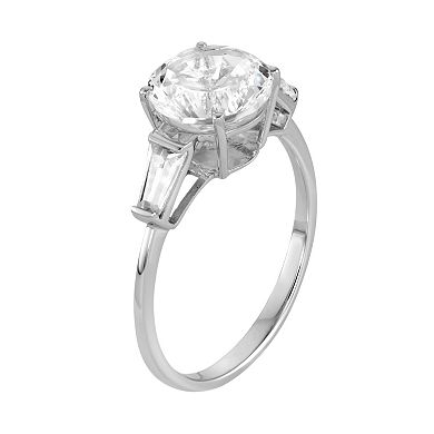 100 Facets of Love 10k White Gold Lab-Created White Sapphire Engagement Ring 