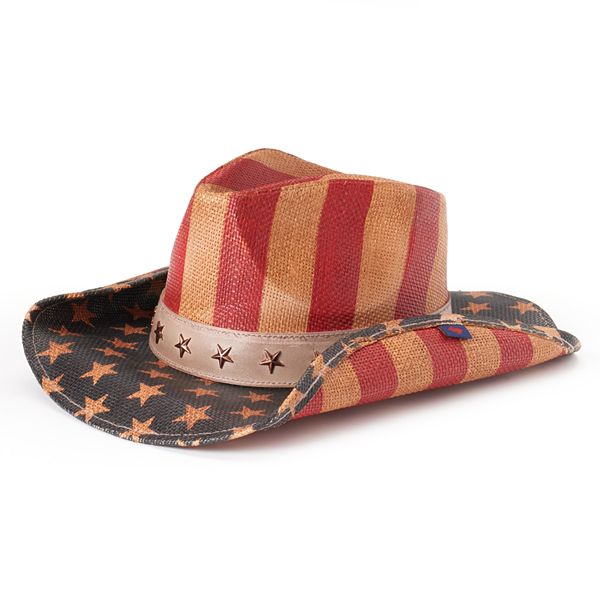 Women's Peter Grimm Justice Distressed American Flag Cowboy Hat