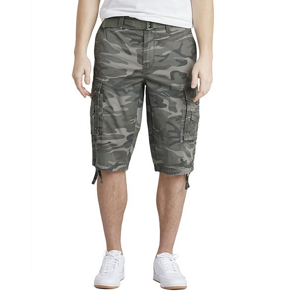 Men's UNIONBAY Cordova Messenger Belted Cargo Shorts - Green Camo (30)