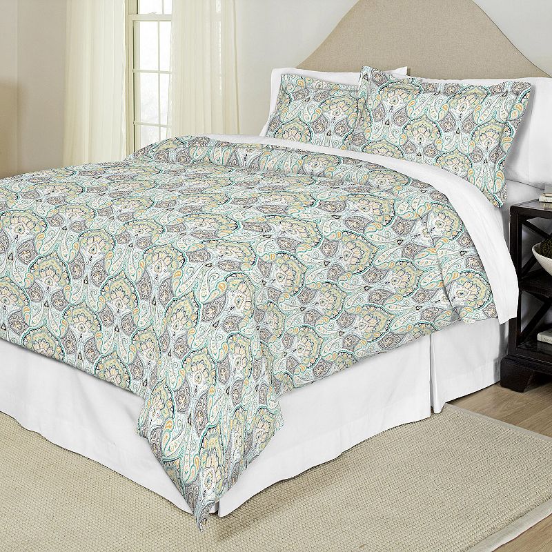 60980422 Pointehaven Cypress Printed Percale Duvet Cover Se sku 60980422