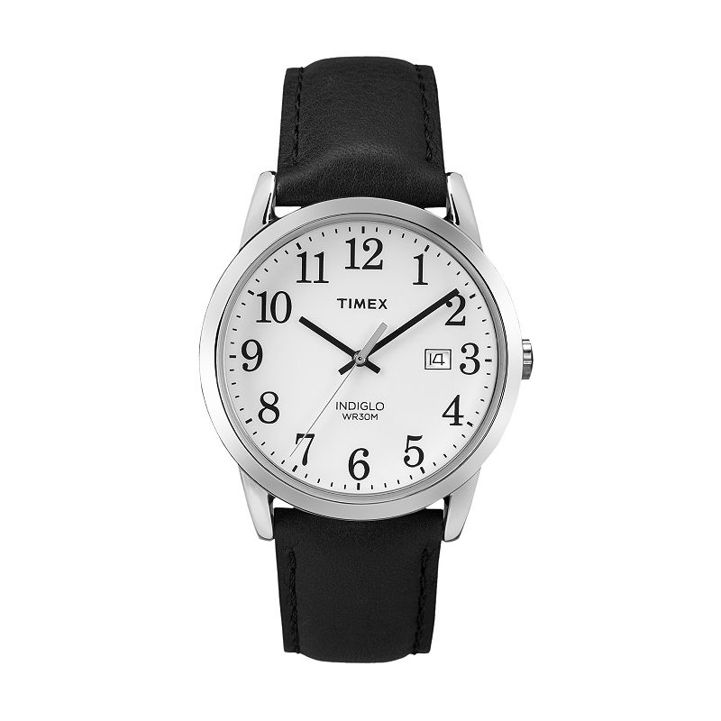 Timex® Men's Easy Reader Leather Watch - TW2P756009J, Black