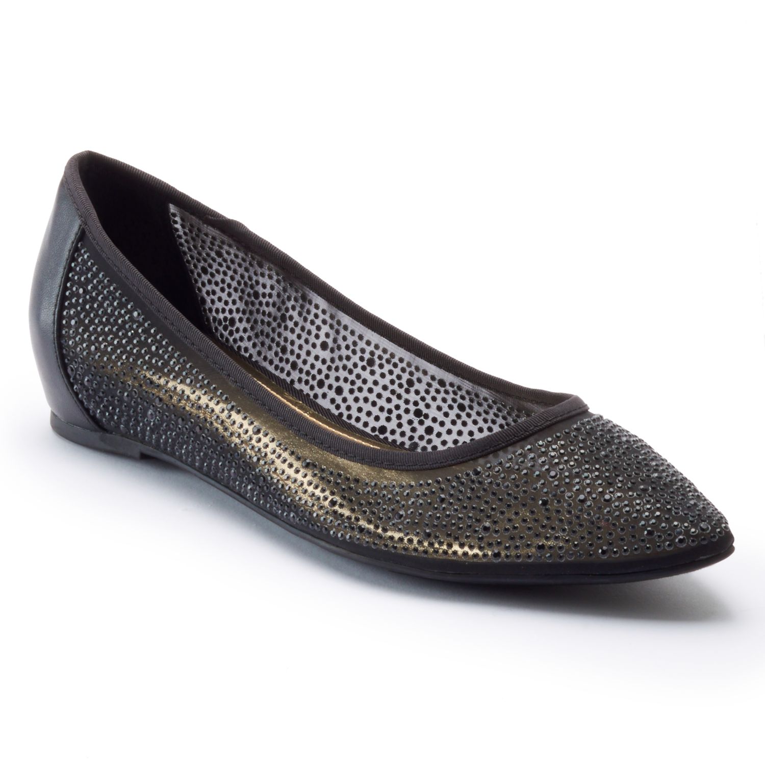 kohls womens black flat shoes