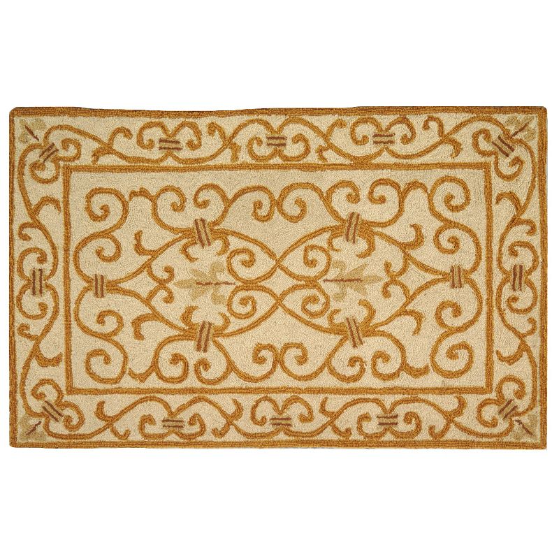 Safavieh Chelsea Scroll Hand Hooked Wool Rug, Multicolor, 5.5Ft Rnd