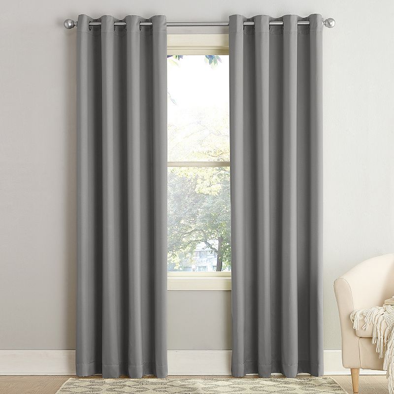 Sun Zero Madison Room Darkening Grommet Curtain Panel  54 x54   Gray