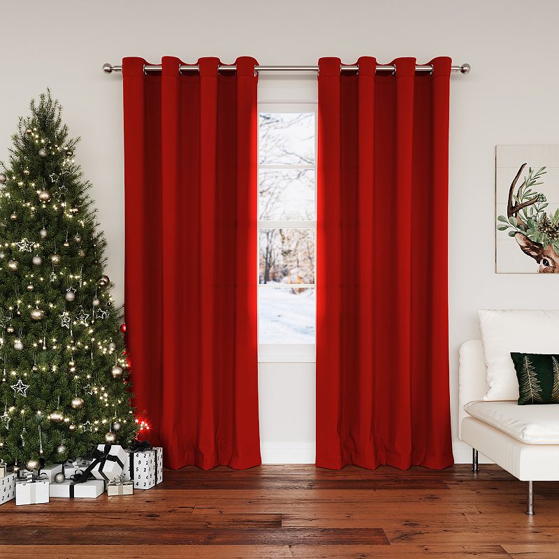 Sun Zero Madison Room Darkening Grommet Curtain Panel  54 x63   Holiday Red