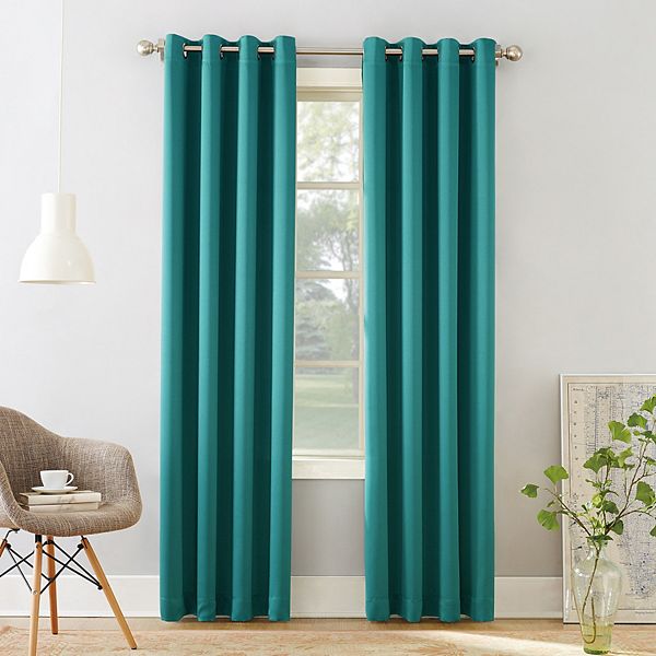 Sun Zero 1-Panel Gramercy Grommet Room Darkening Window Curtain - Marine (54X84)