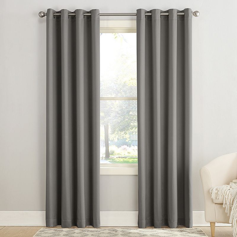 Sun Zero Madison Room-Darkening Grommet Curtain Panel  54 x63   Steel