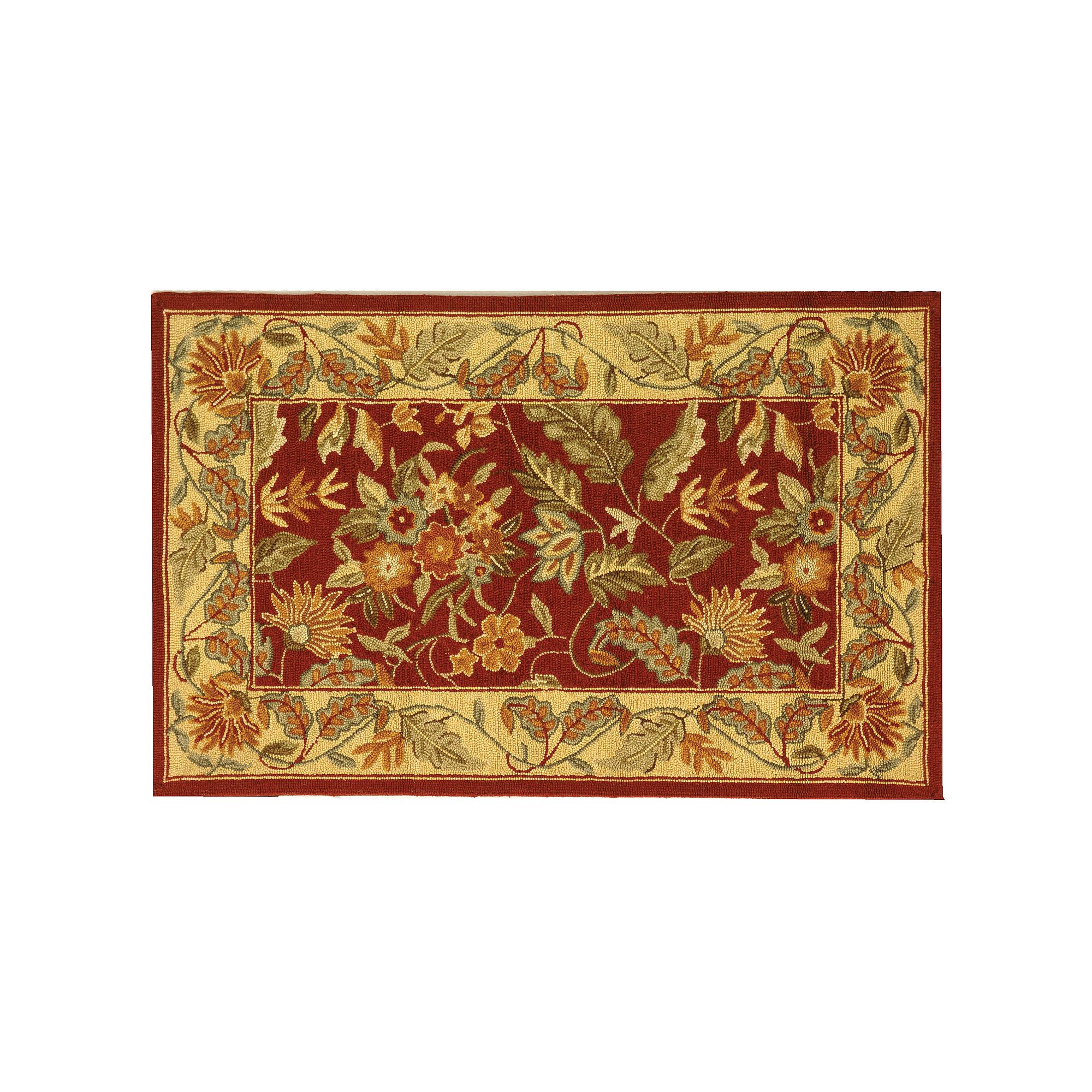 Safavieh Chelsea Bouquet Floral Hand Hooked Wool Rug, Red