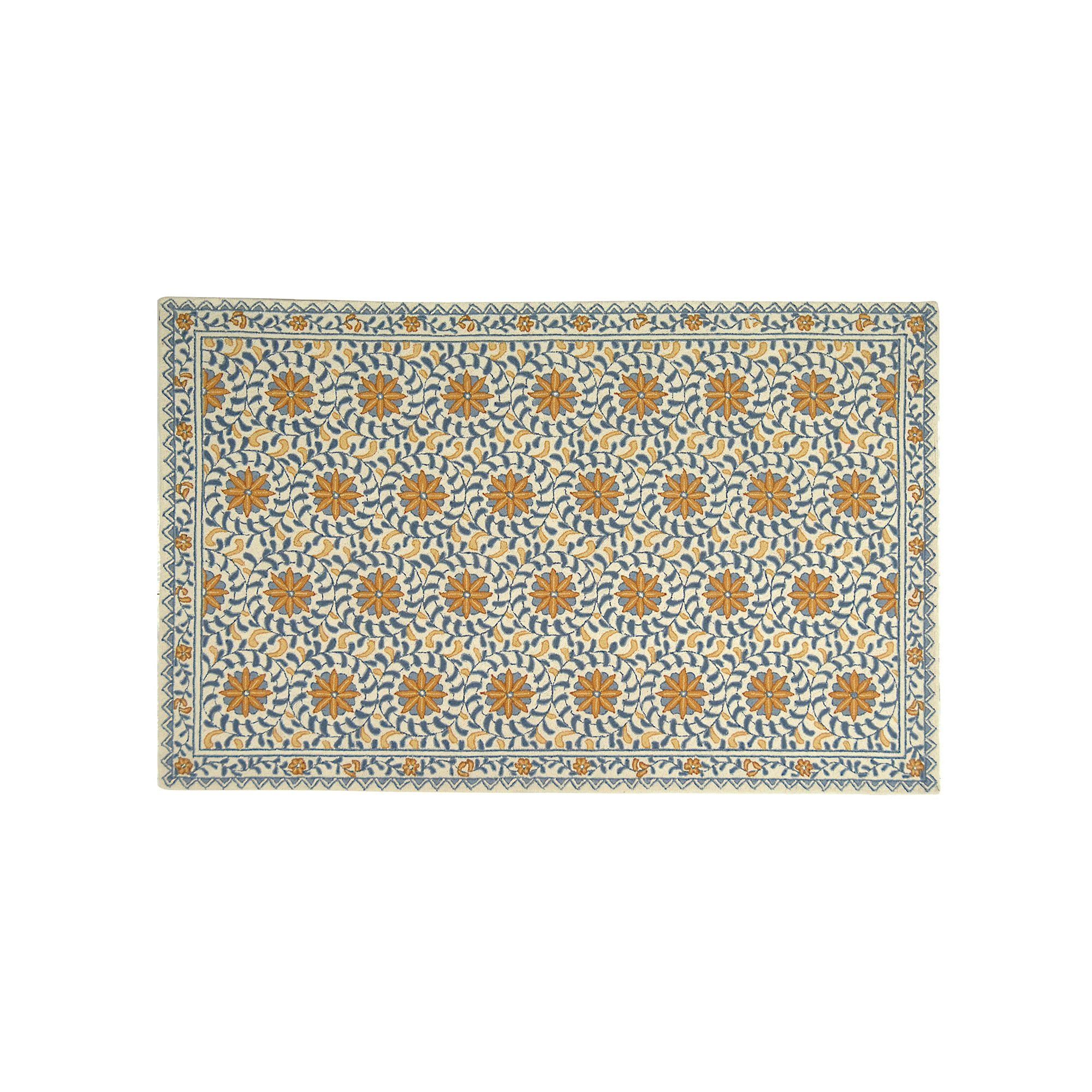 Safavieh Chelsea Pinwheel Hand Hooked Wool Rug, Ivory Blue