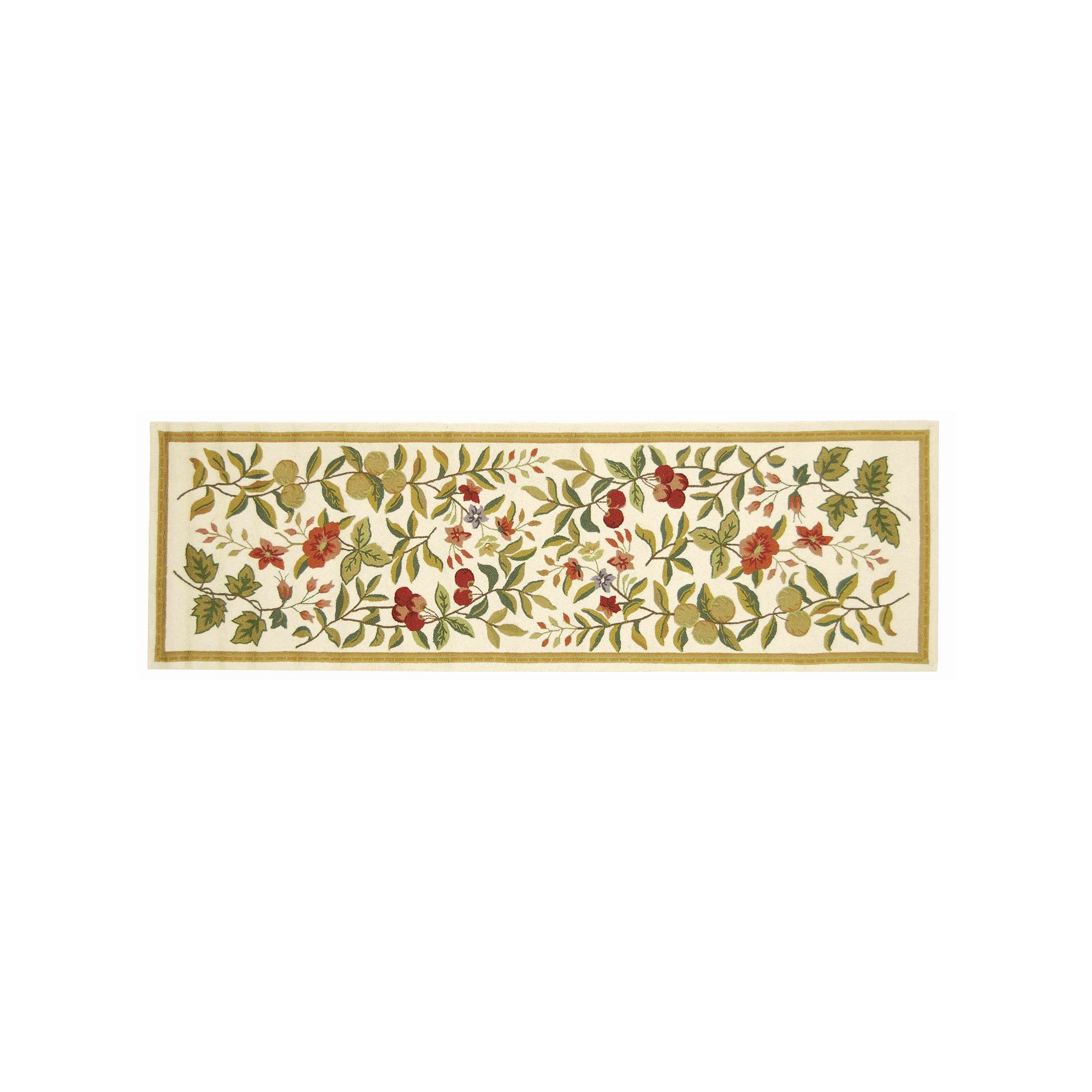 Safavieh Chelsea Blossom Framed Floral Wool Rug Runner - 26 x 12, Ivory