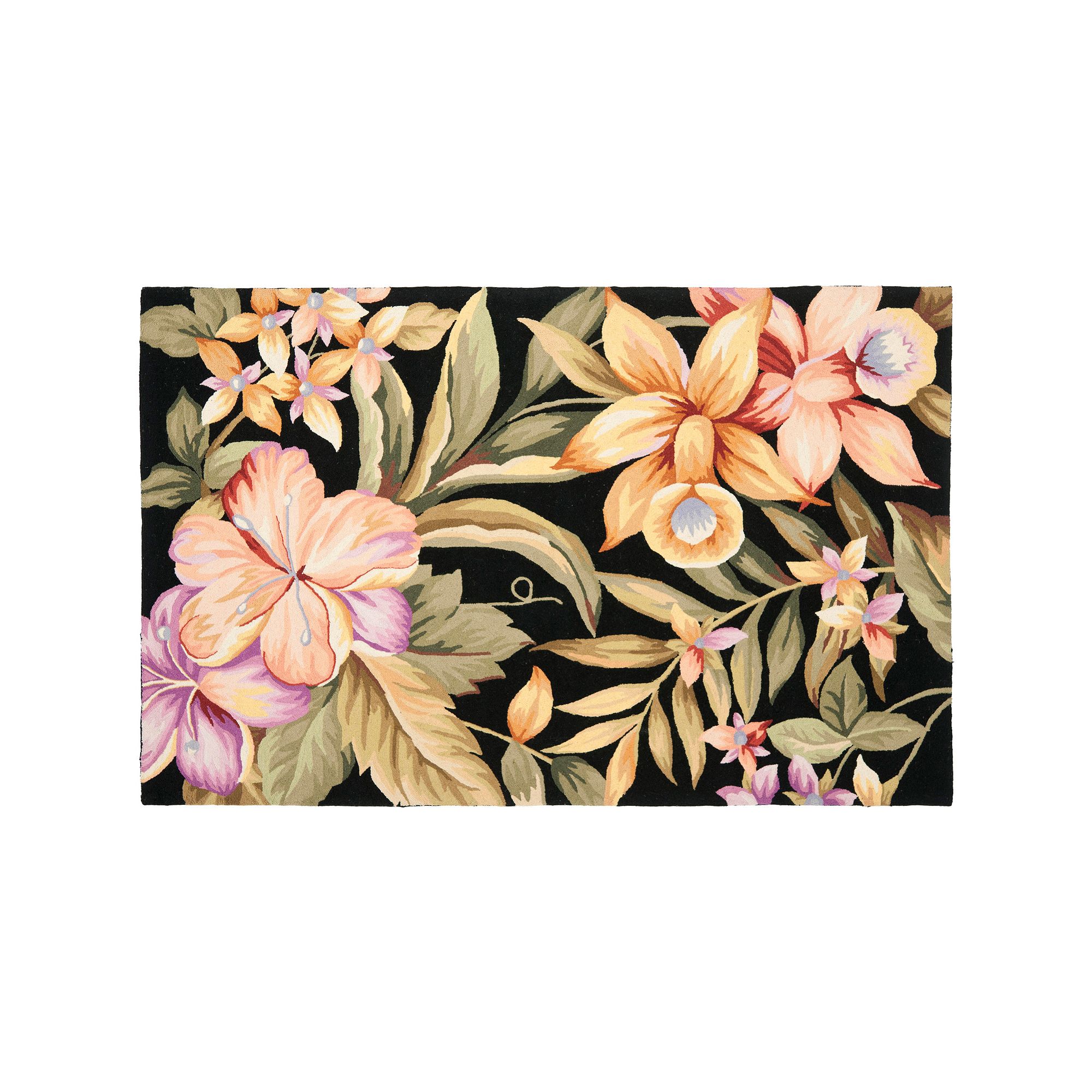 Safavieh Chelsea Delphine Floral Hand Hooked Wool Rug, Black