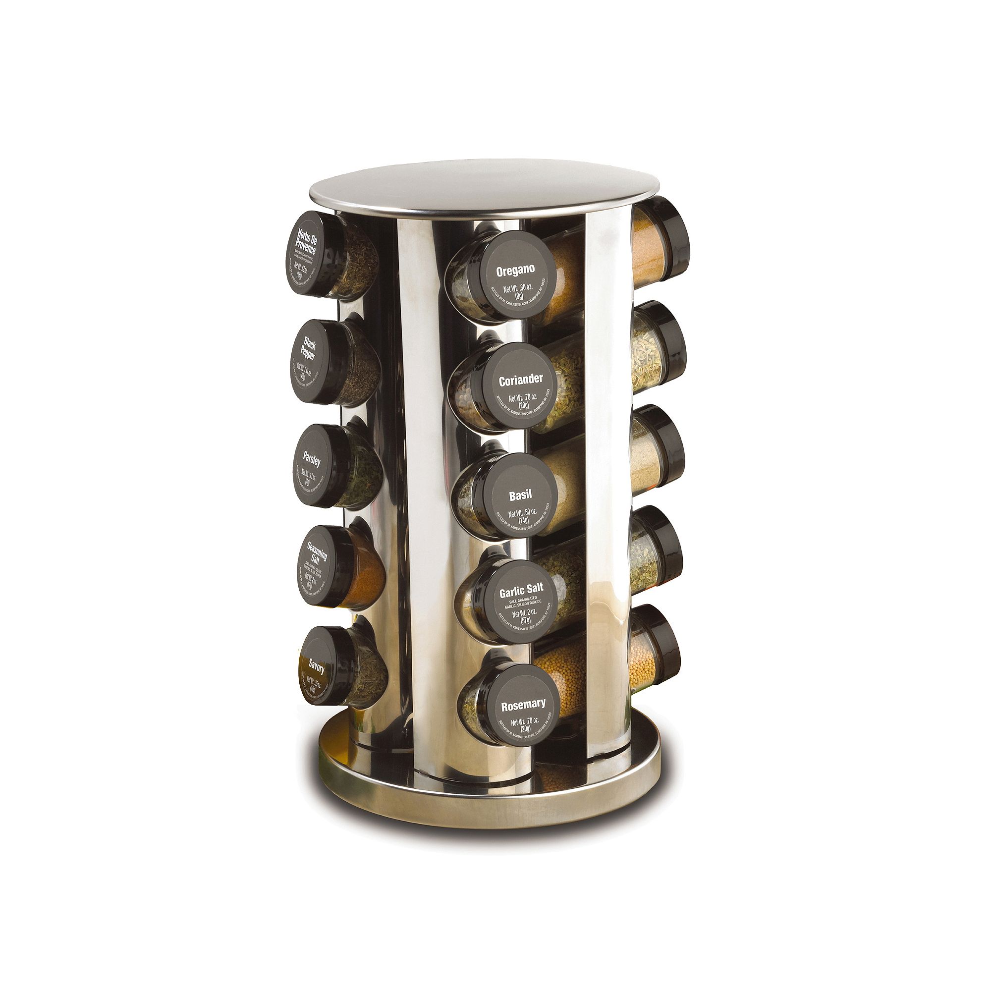 Kamenstein 20-Jar Revolving Spice Rack, Silver