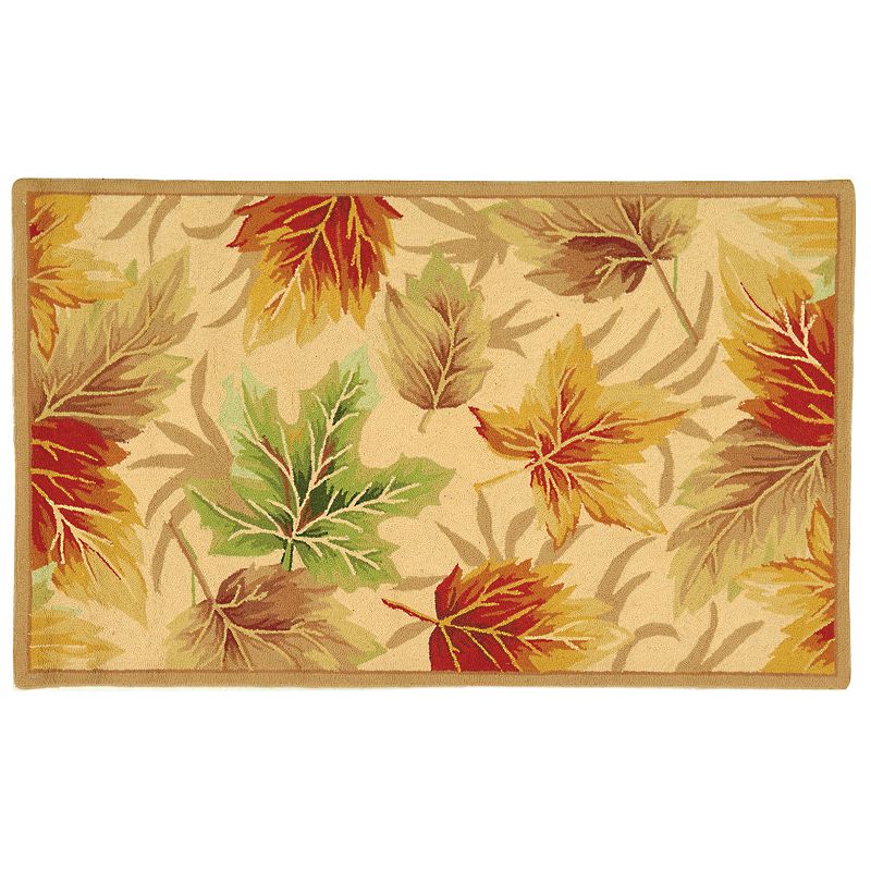 Safavieh Chelsea Autumn Leaves Hand Hooked Wool Rug, Multicolor, 5X8 Ft