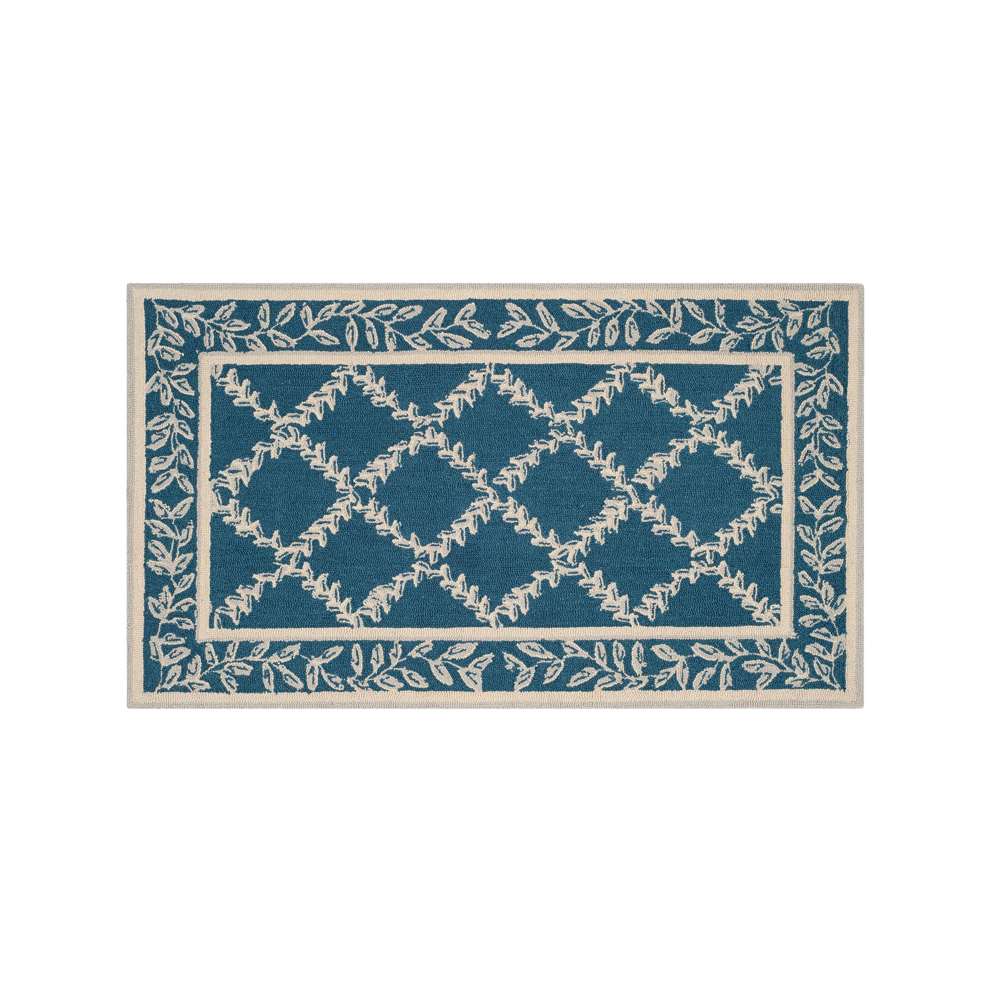 Safavieh Chelsea Vine Hand Hooked Wool Rug, Blue Creme