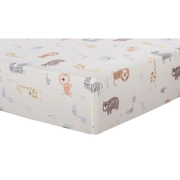 Trend Lab Zoo Animal Flannel Fitted Crib Sheet