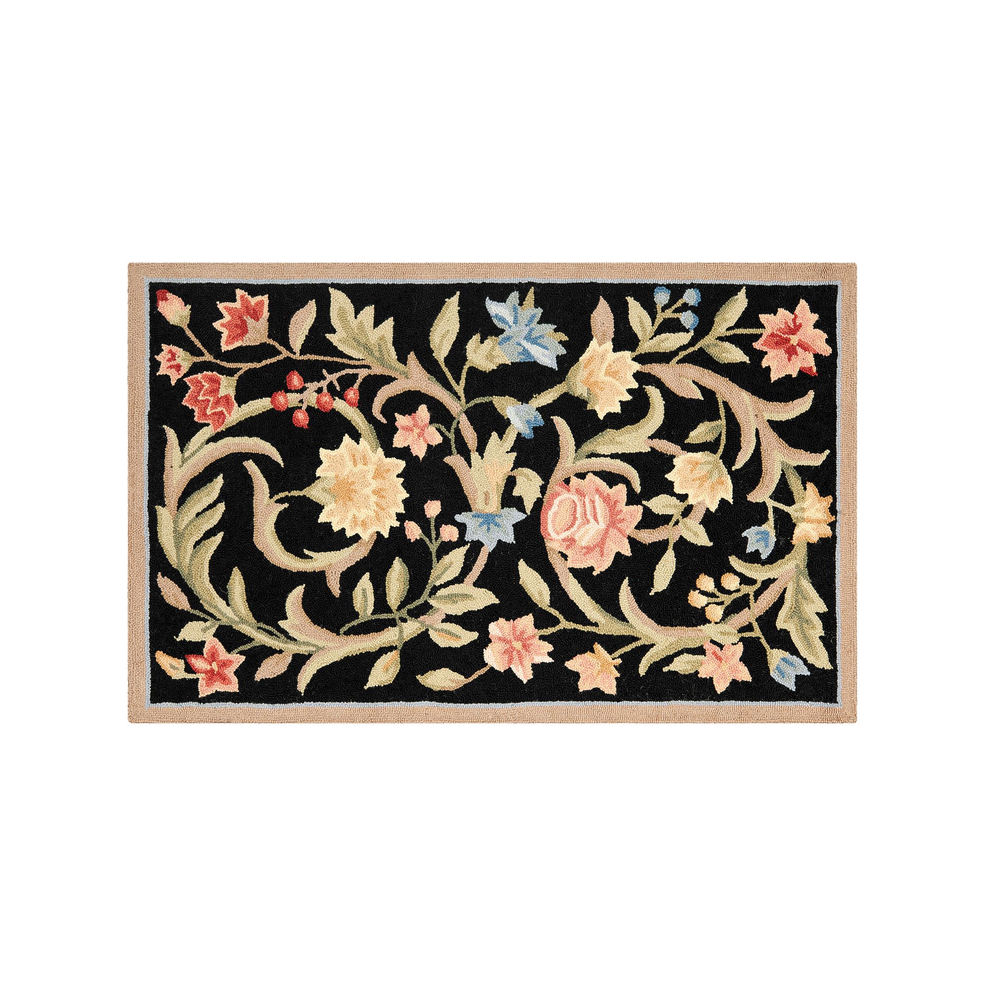 Safavieh Chelsea Floral Vine Hand Hooked Wool Rug, Black