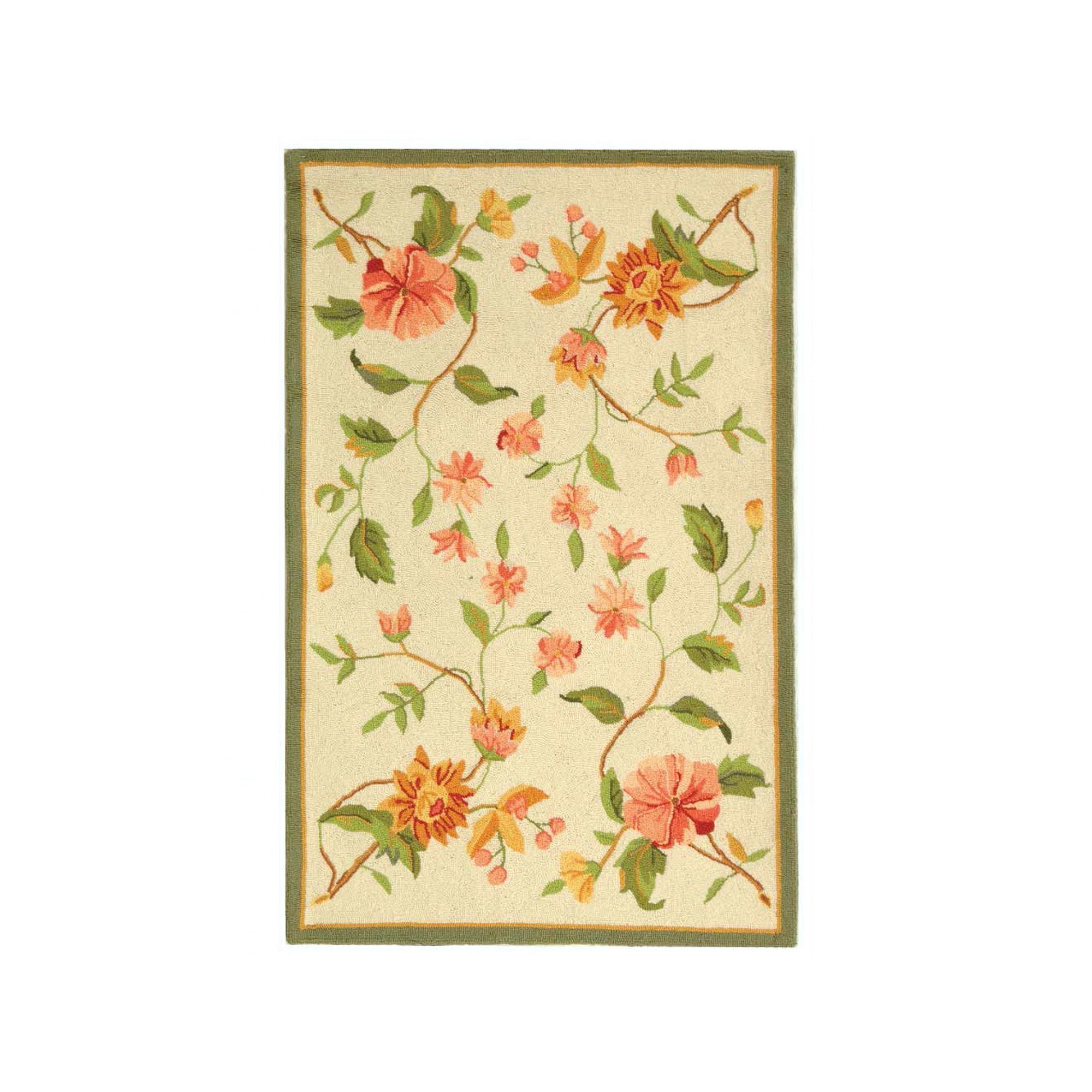 Safavieh Chelsea Floral Leaves Framed Wool Rug - 26 x 4, Ivory