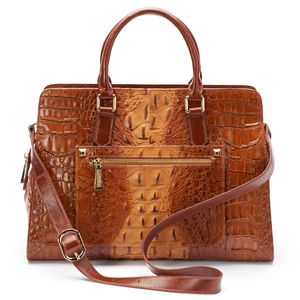 Leatherbay Campina Crocodile Convertible Satchel
