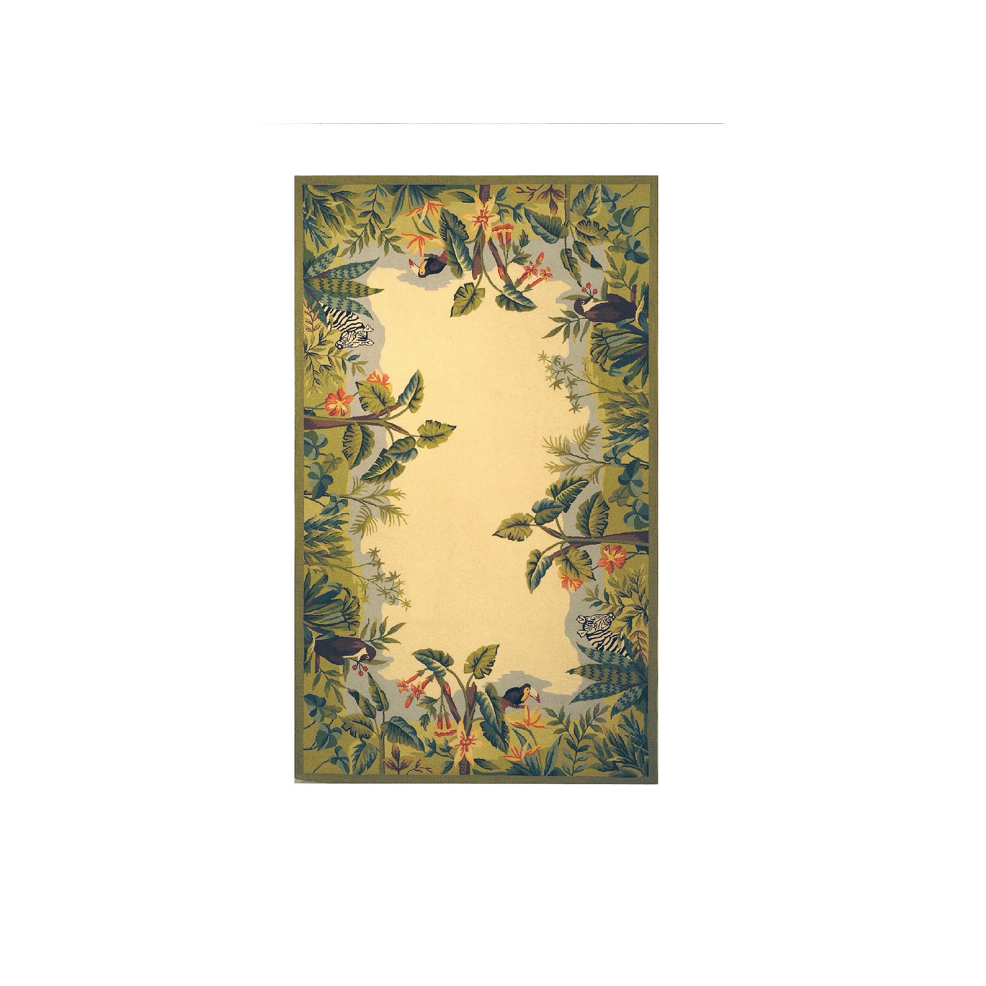 Safavieh Chelsea Jungle Trop Framed Floral Wool Rug, Beige Green