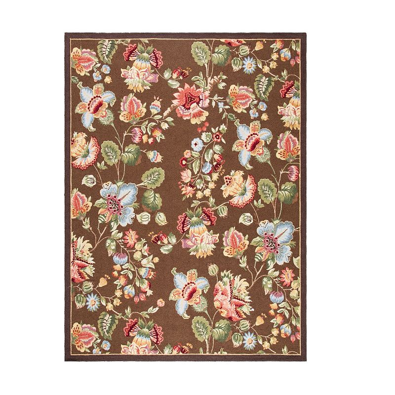 Safavieh Chelsea Snapdragon Framed Floral Wool Rug, Multicolor, 3Ft Rnd