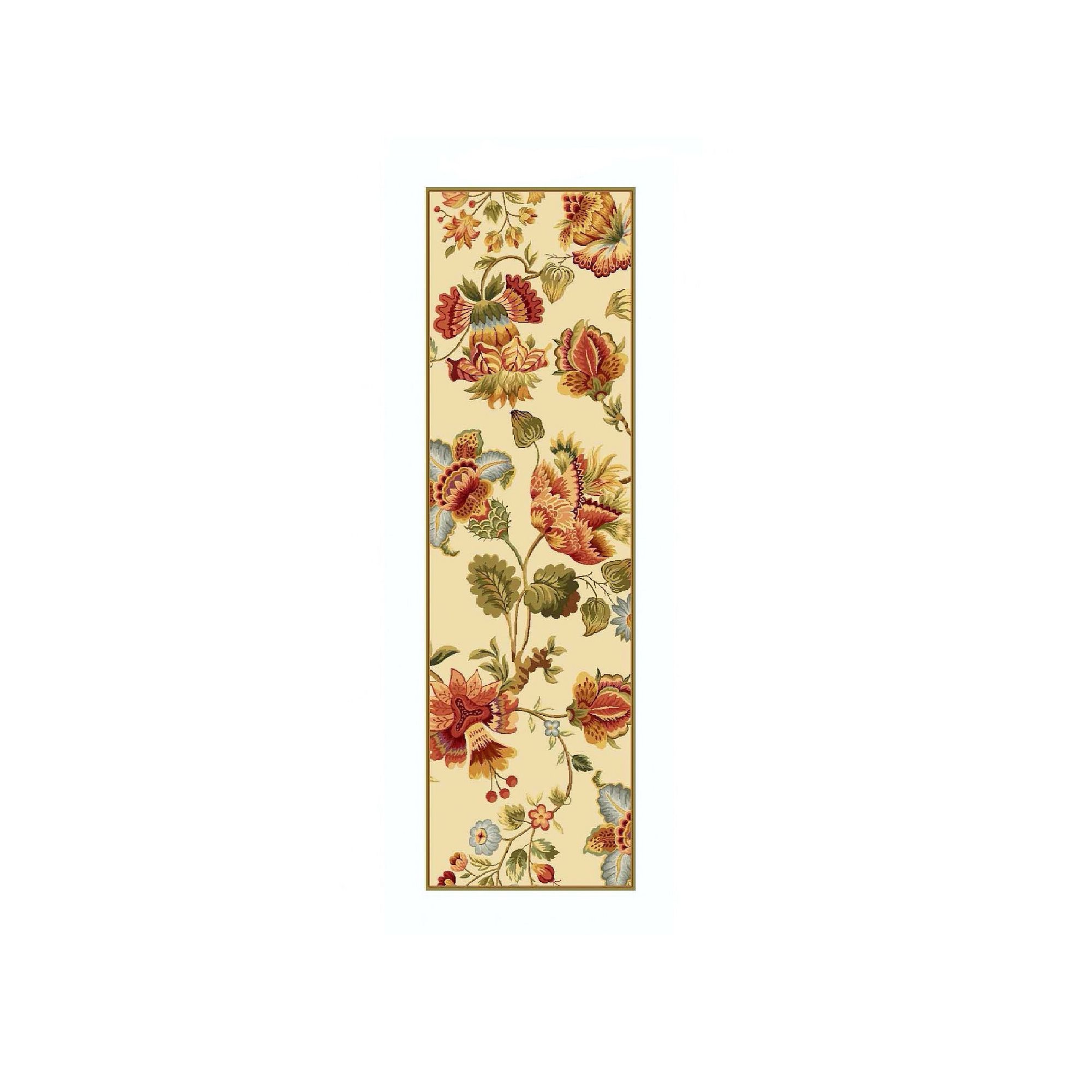 Safavieh Chelsea Snapdragon Framed Floral Wool Rug, Ivory