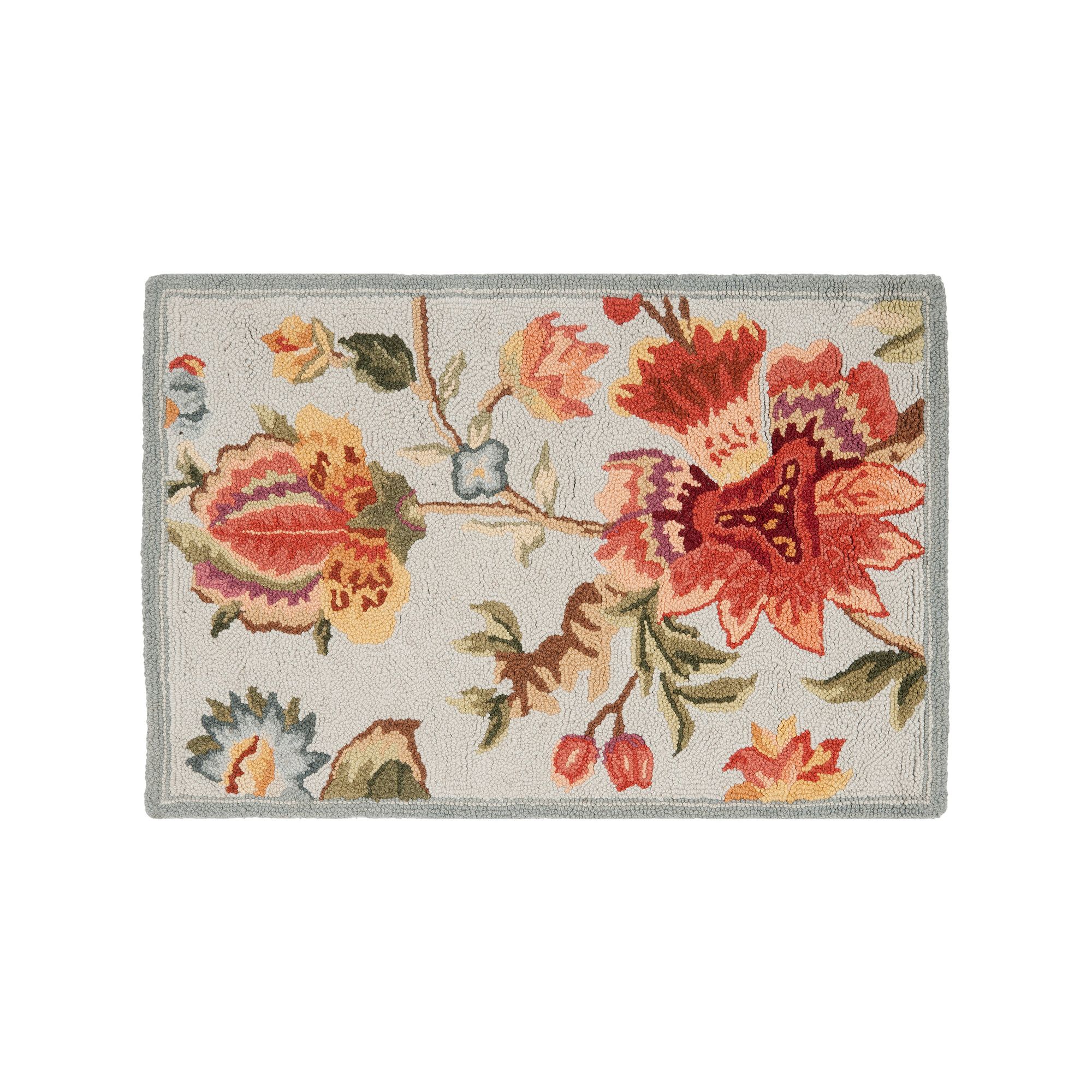 Safavieh Chelsea Snapdragon Framed Floral Wool Rug, Light Blue