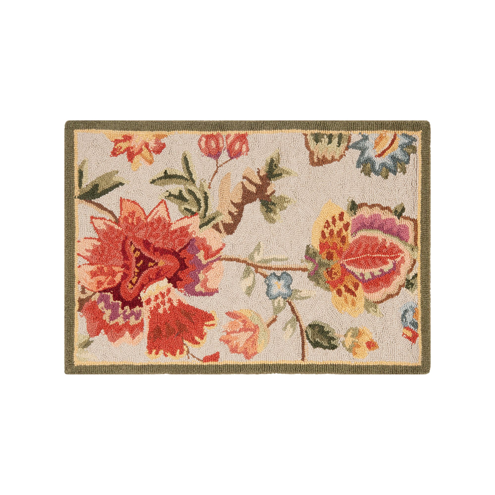 Safavieh Chelsea Snapdragon Framed Floral Wool Rug, Green