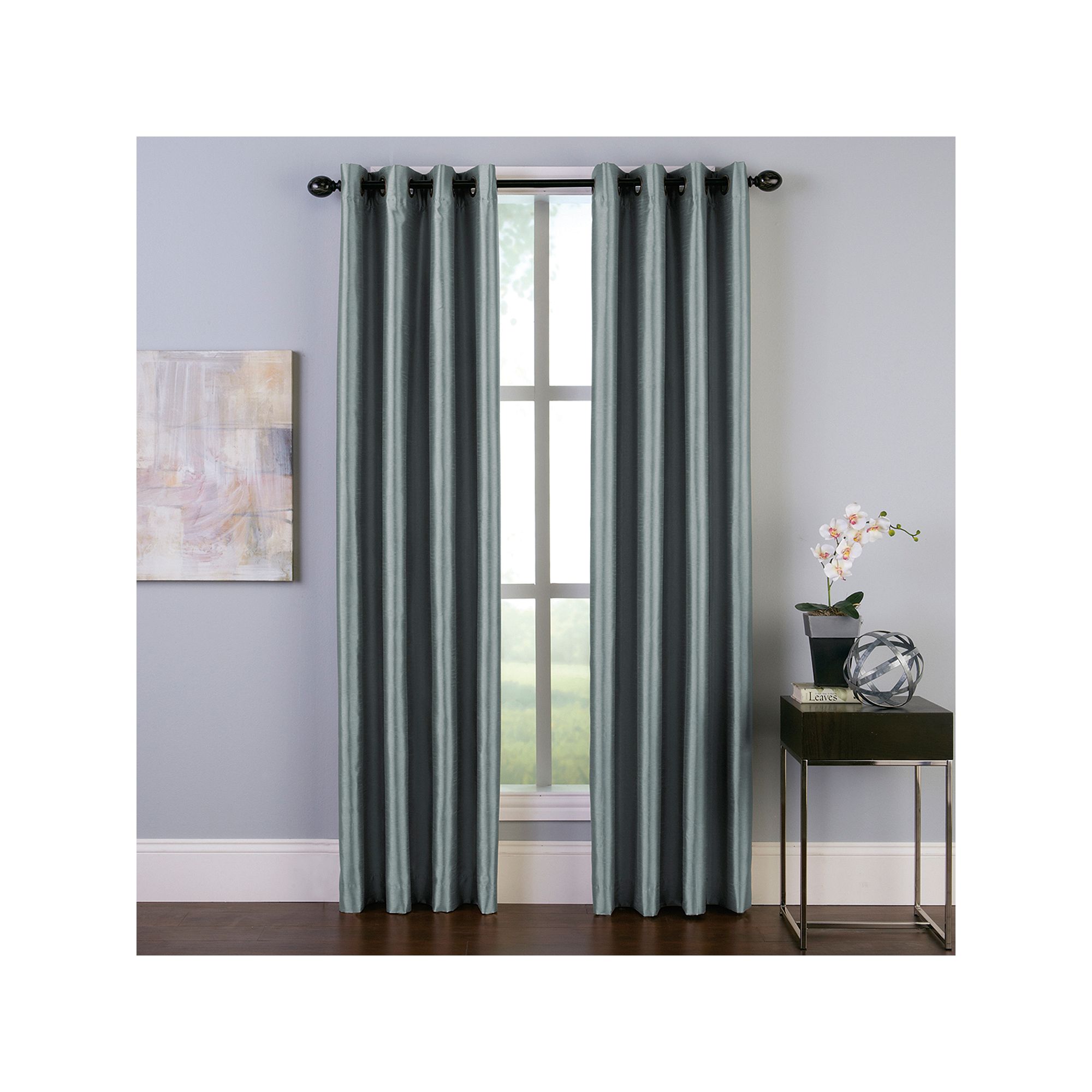 Window Curtainworks 1-Panel Malta Room Darkening Window Curtain, Blue