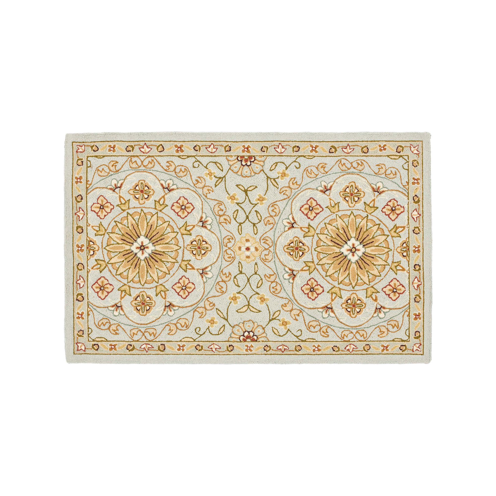 Safavieh Chelsea Provence Medallion Hand Hooked Wool Rug, Teal Green
