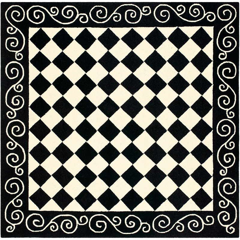 Safavieh Chelsea Checkerboard Framed Wool Rug, Multicolor, 3.5X5.5 Ft