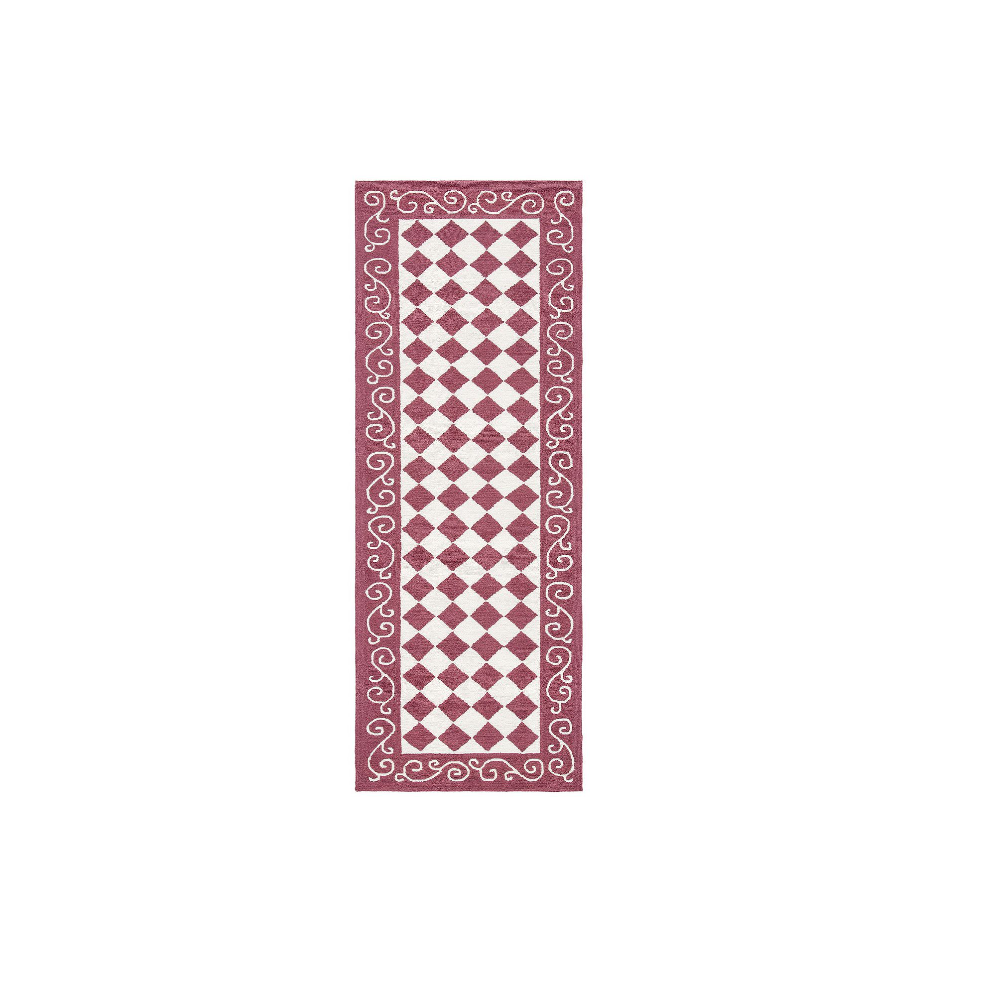 Safavieh Chelsea Checkerboard Framed Wool Rug, Red Ivory