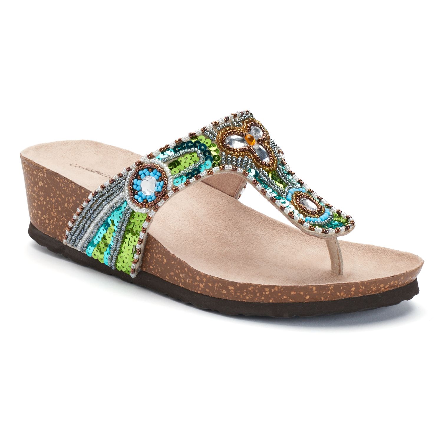 beaded thong sandals