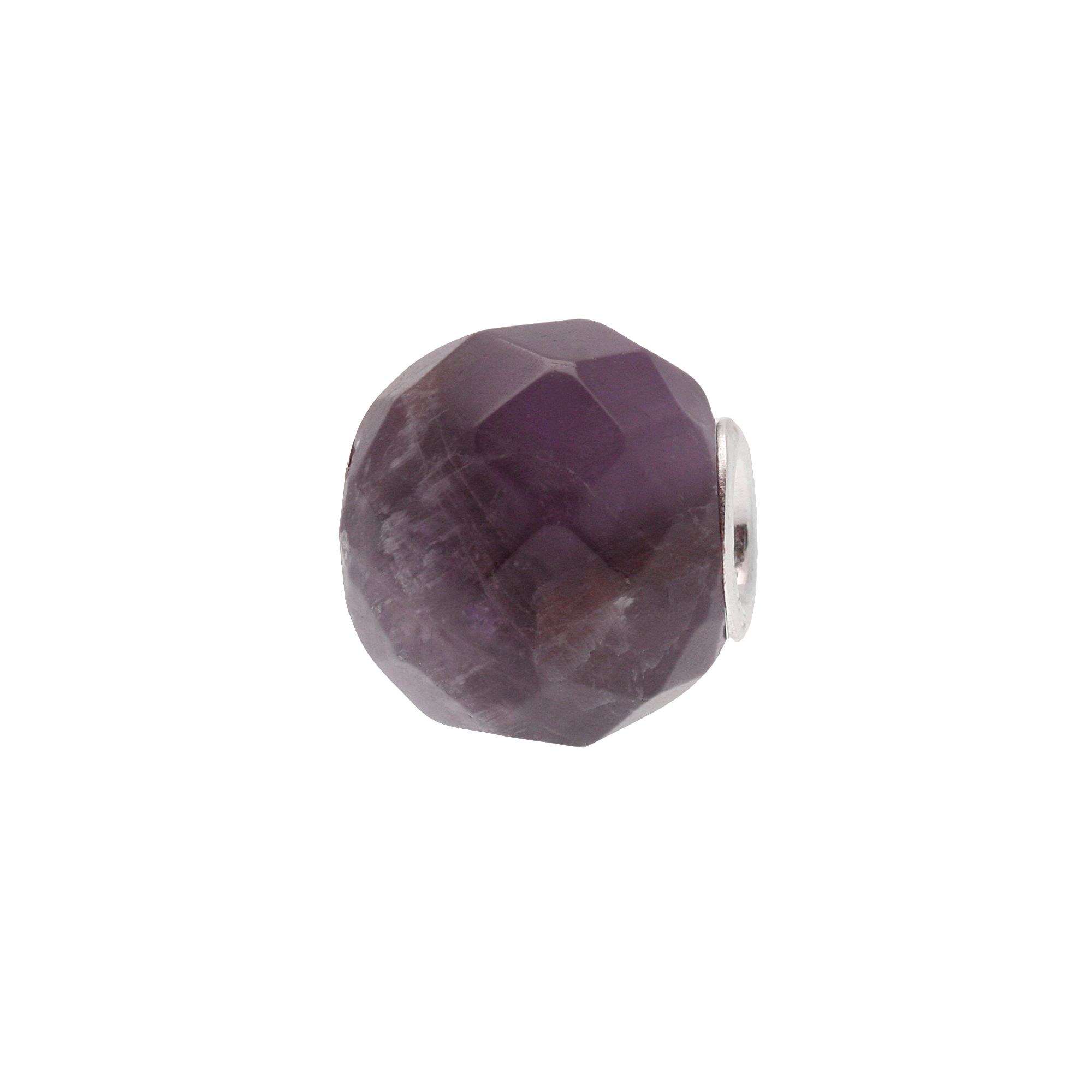 Individuality Beads Sterling Silver Multifaceted Glass Bead, Womens, Purpl