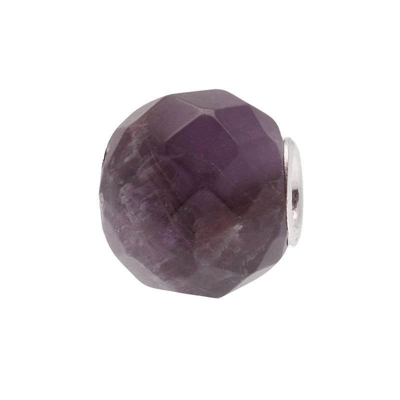 Individuality Beads Sterling Silver Multifaceted Glass Bead, Womens, Purpl