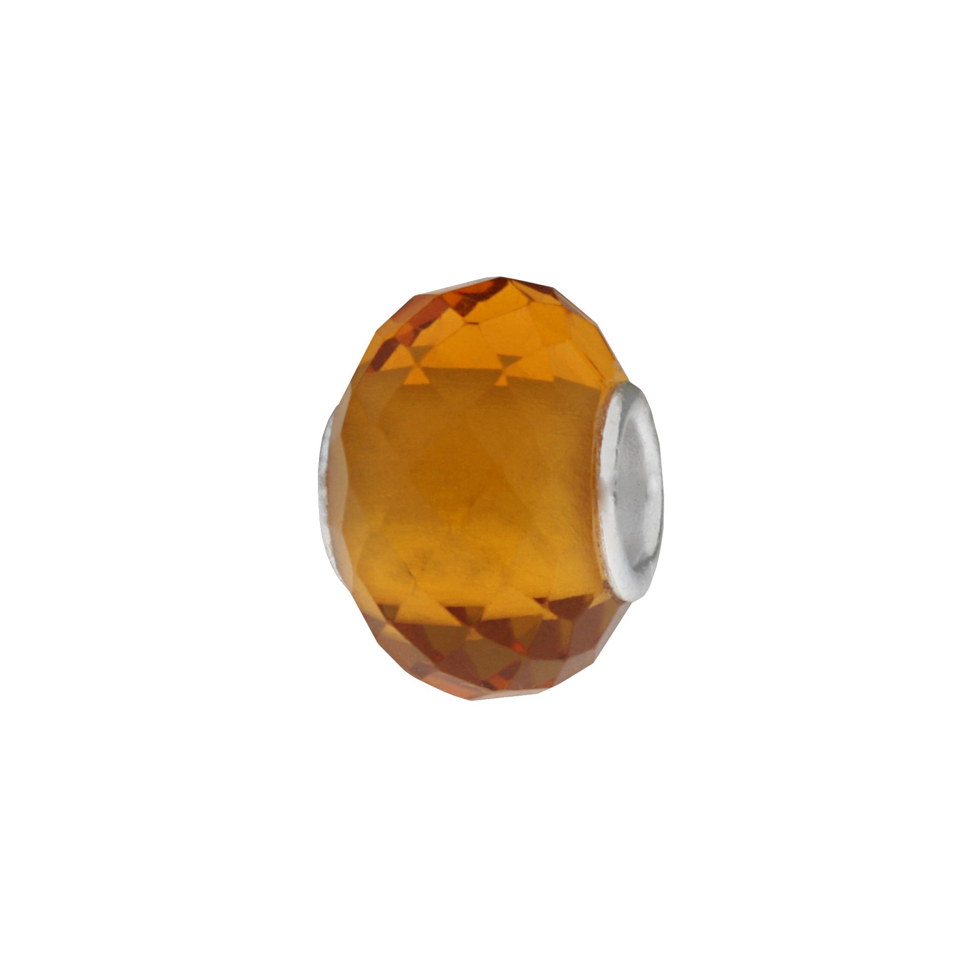 Individuality Beads Sterling Silver Multifaceted Glass Bead, Womens, Yello