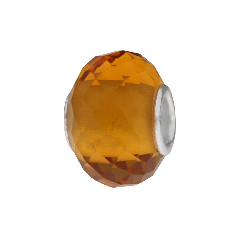 Individuality Beads Sterling Silver Multifaceted Glass Bead, Womens, Yello
