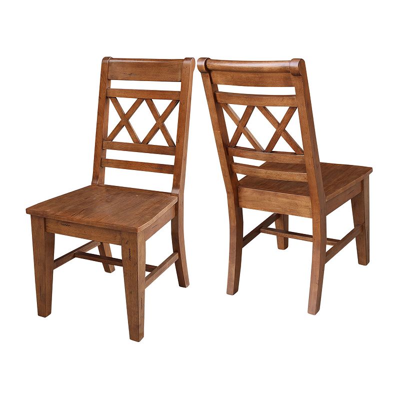 International Concepts 2-piece Canyon Double X-Back Chair Set, Brown